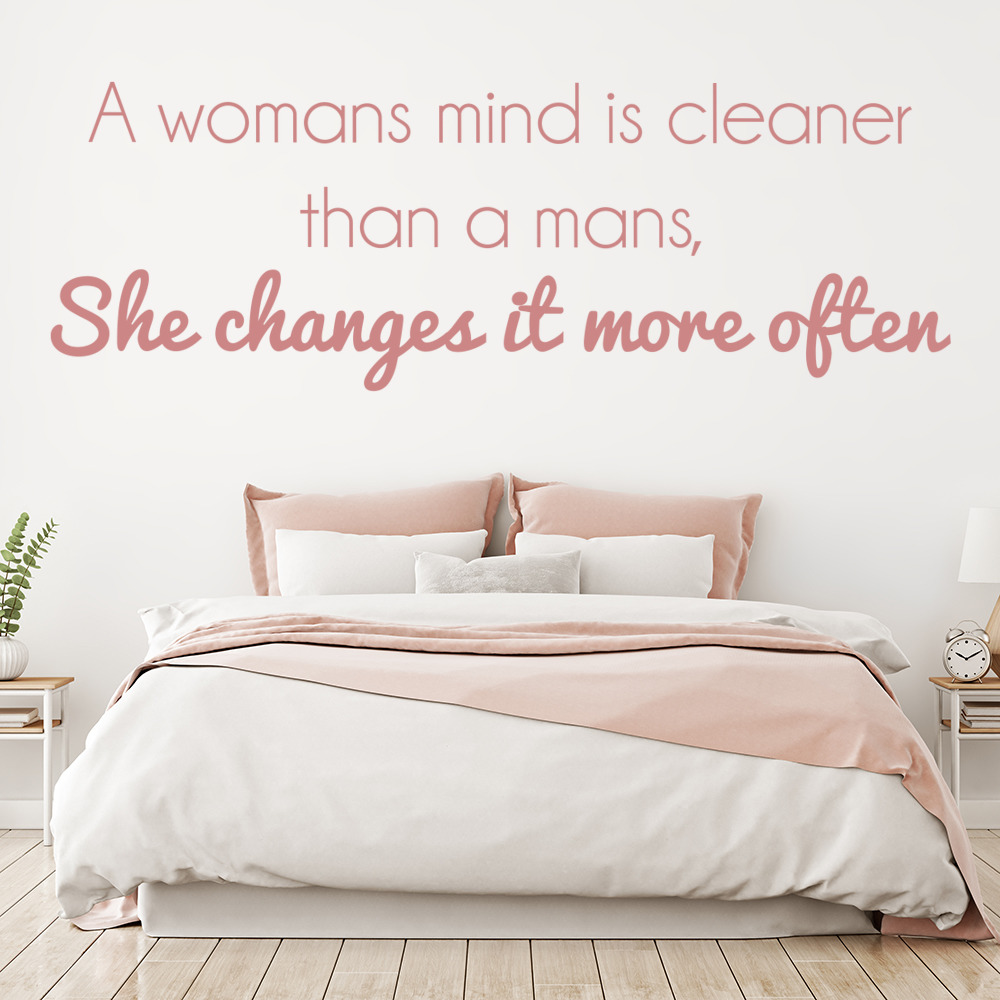 A Womans Mind Funny Quote Wall Sticker