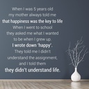 The Key To Life Inspirational Quote Wall Sticker