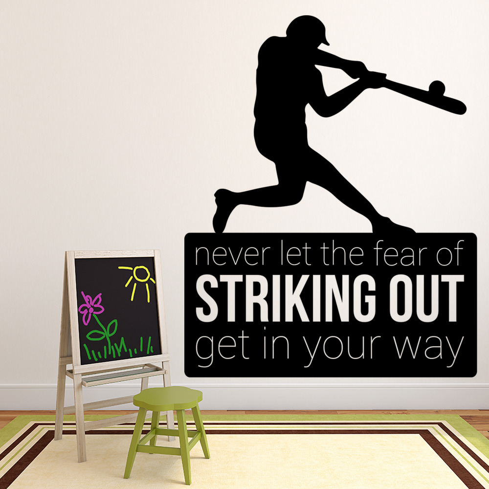 Striking Out Baseball Quote Wall Sticker | Icon Wall Stickers