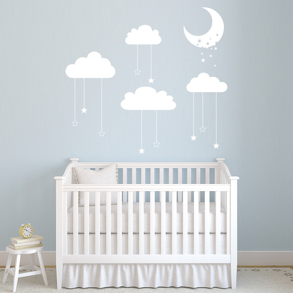 Stars Moon Cloud Nursery Wall Sticker