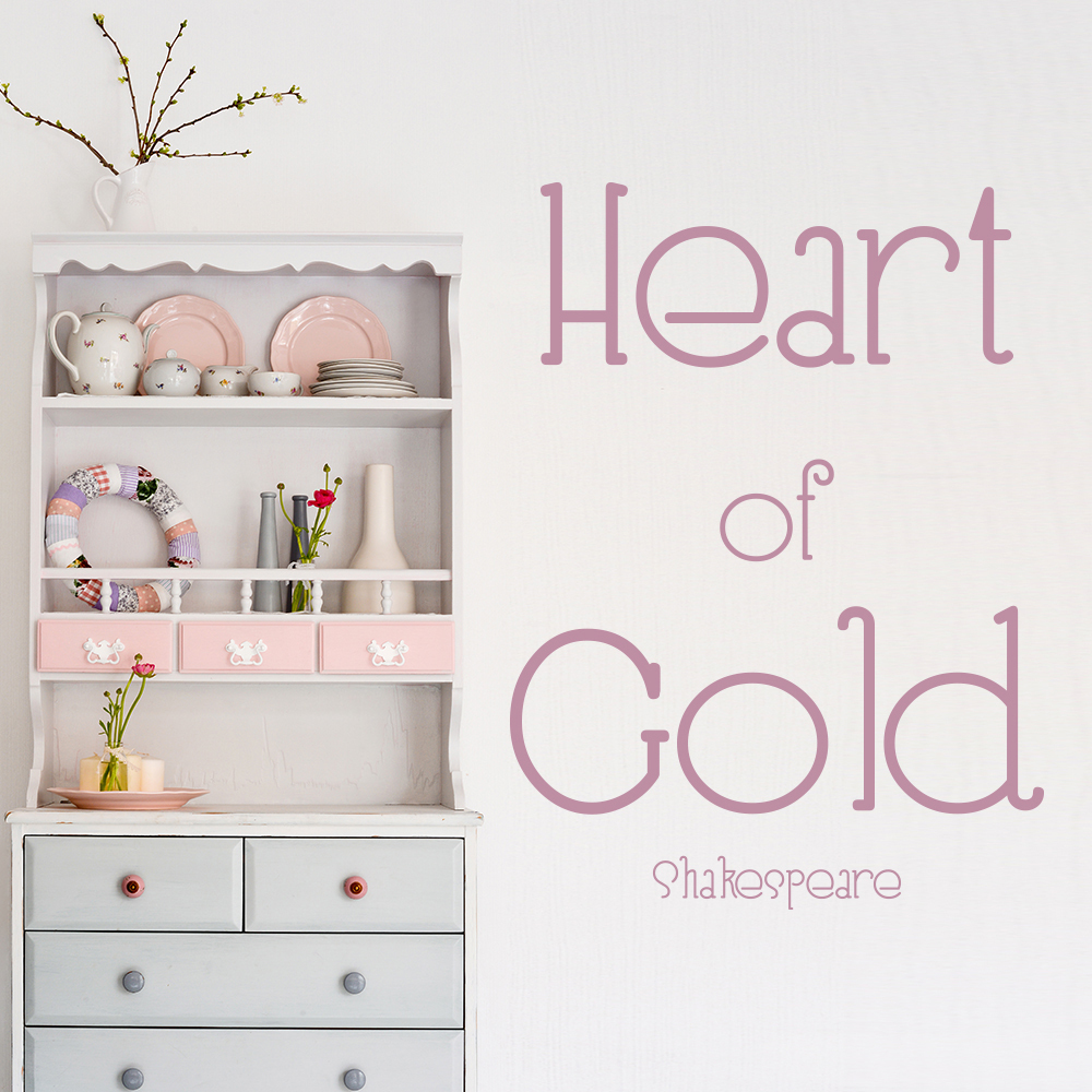 Heart Of Gold Love Shakespeare Quote Wall Sticker