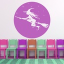 Flying Witch Halloween Wall Sticker - Mod4