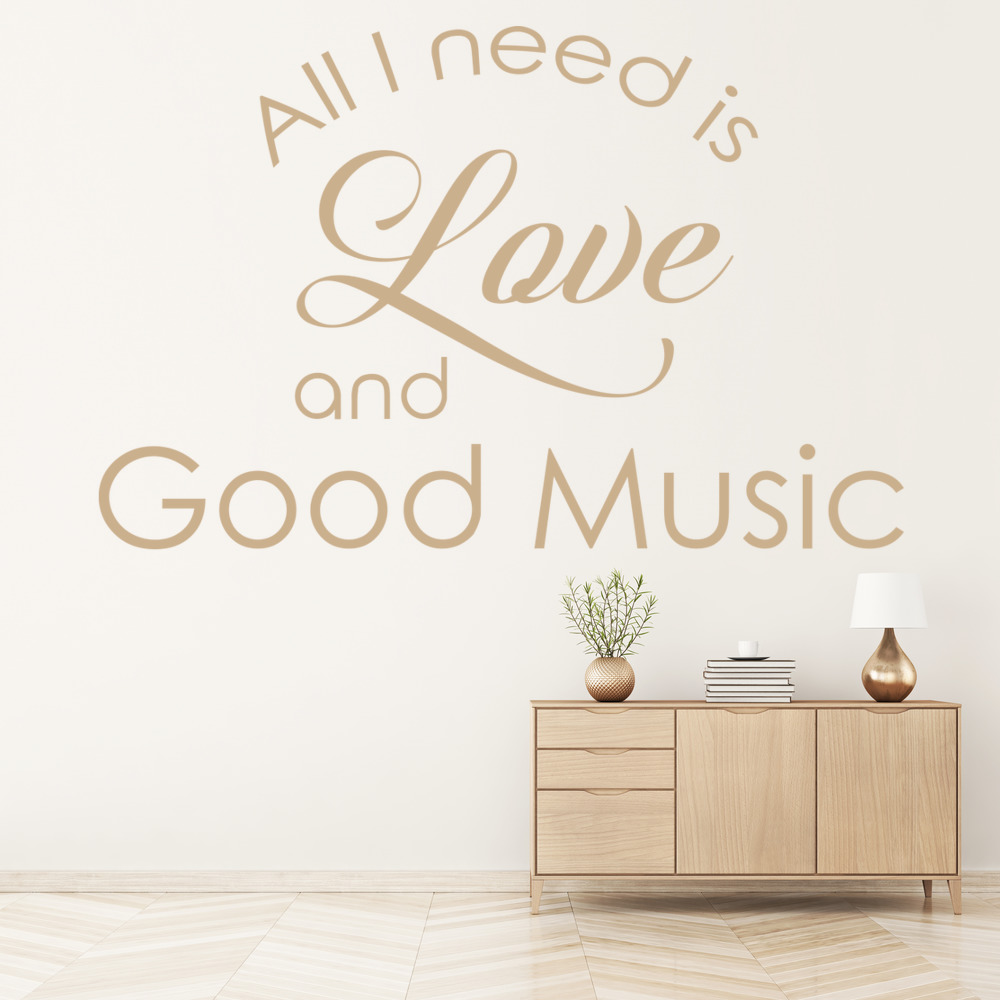 Love And Good Music Inspirational Quote Wall Sticker