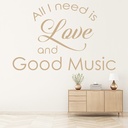 Love And Good Music Inspirational Quote Wall Sticker