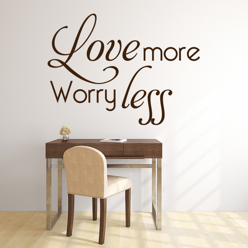 Love More Worry Less Inspirational Quote Wall Sticker