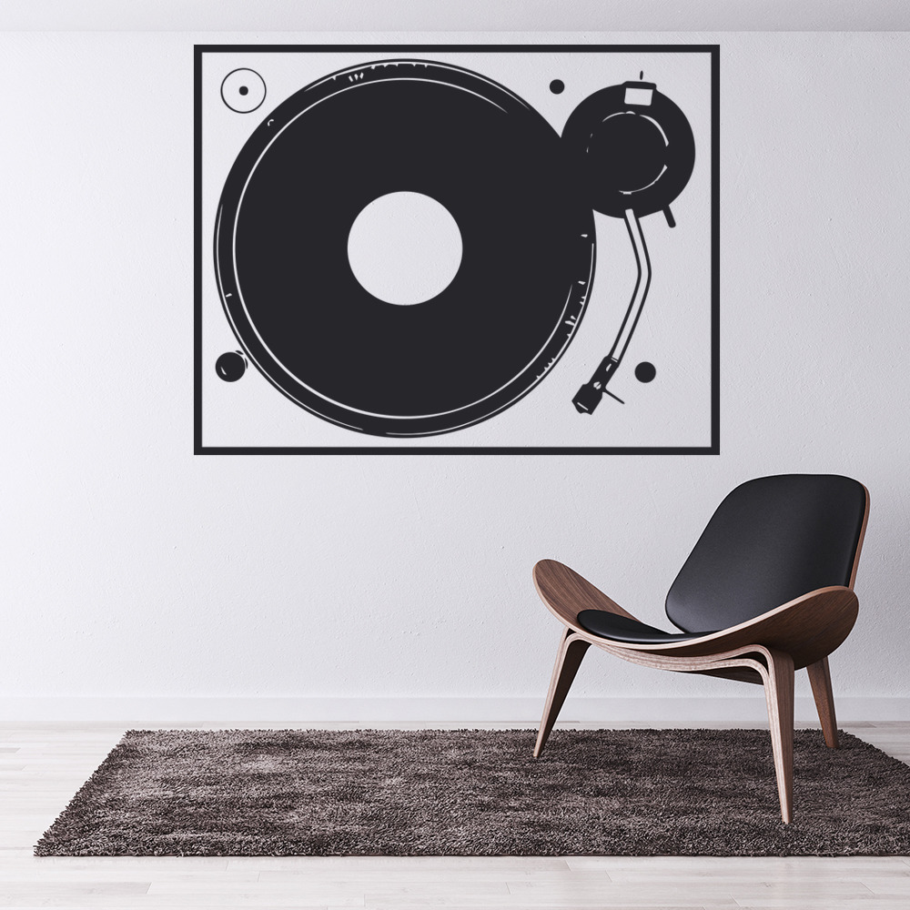 Decks Turntable DJ Wall Sticker