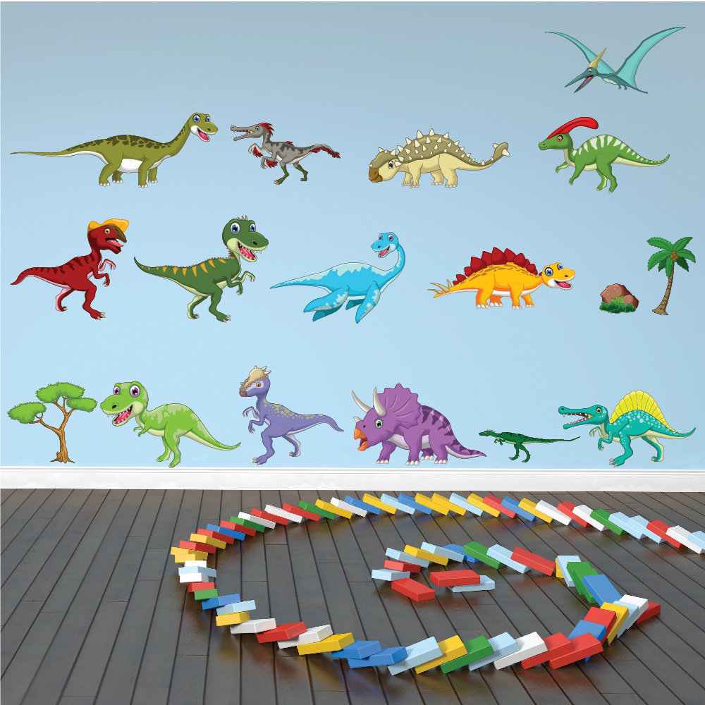 Dinosaur Triceratops T Rex Wall Sticker Set