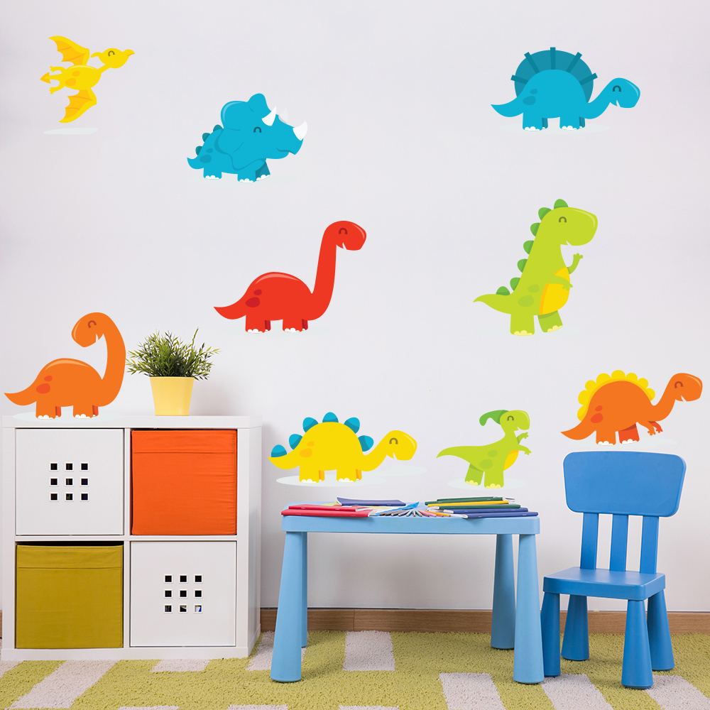 Cute Dinosaur Wall Sticker Set