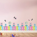 Flower Fence & Butterflies Border Wall Sticker